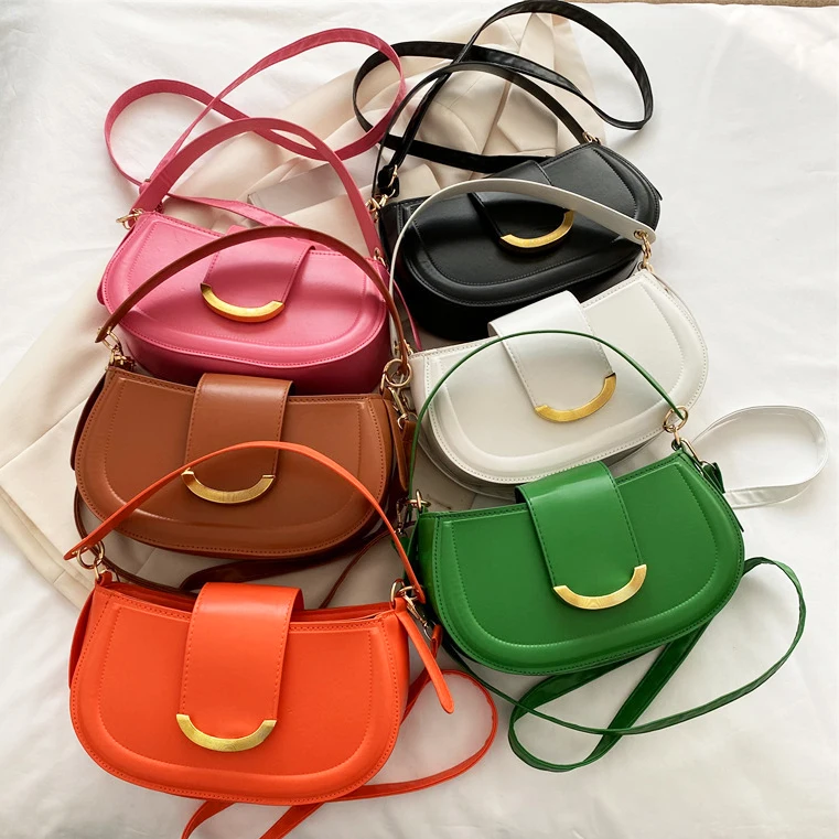 Western-style bags for women, trendy Korean style semi-circular hand-held shoulder crossbody bag, fashionable saddle bag borse d