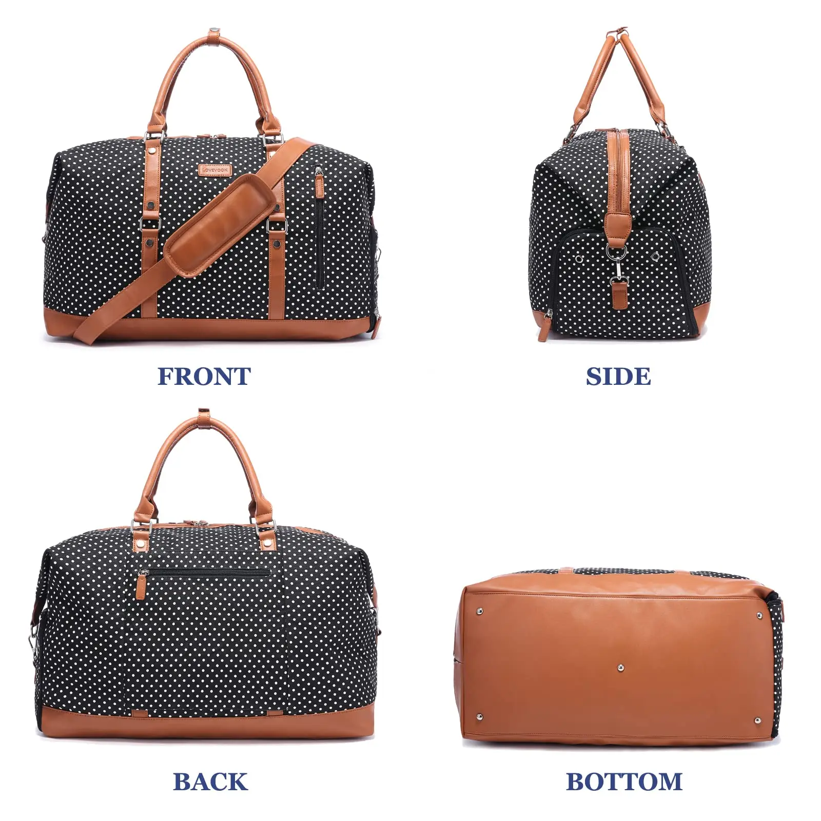 Fashion wholesale ODM canvas weekend bag Ladies travel bag with shoes interlayer with toiletries bag for adults