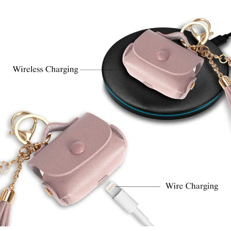 Compatible PU Leather AirPods Pro Case Protective Holder with Custom Logo for AirPods 3 Headphone Use