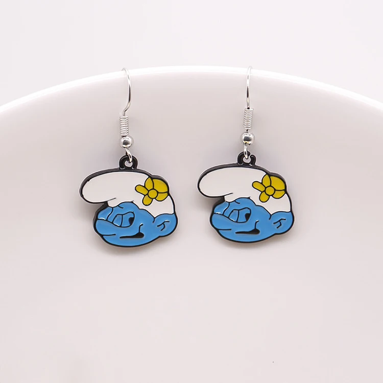 Wholesale low price cute anime girl earring pendants charm custom soft enamel earrings in stock