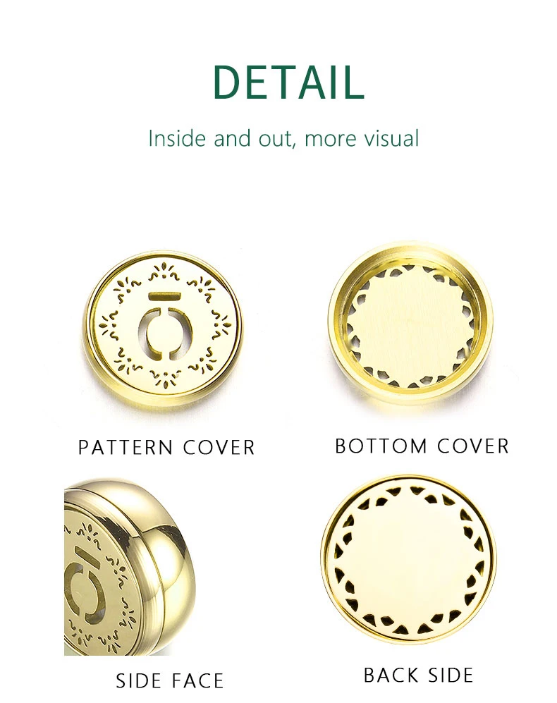 Stainless Steel Essential  Golden Aromatherapy Buckle  Diffuser Locket Oil Diffuser Clip Face Masking Magnetic Clip  for Face