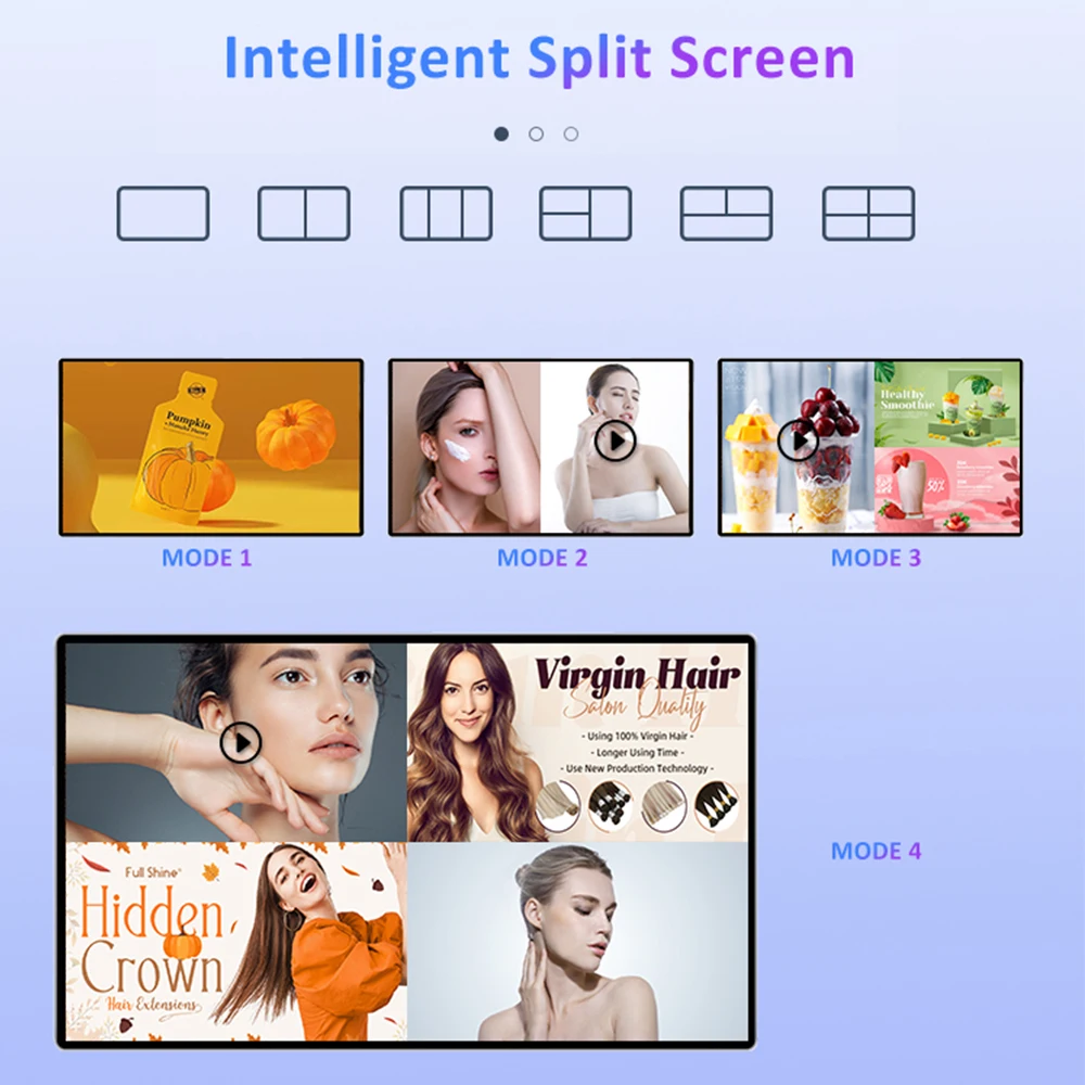 1080P HD Display Wall Mounted Android LCD Advertising Digital Signage Display for indoor use