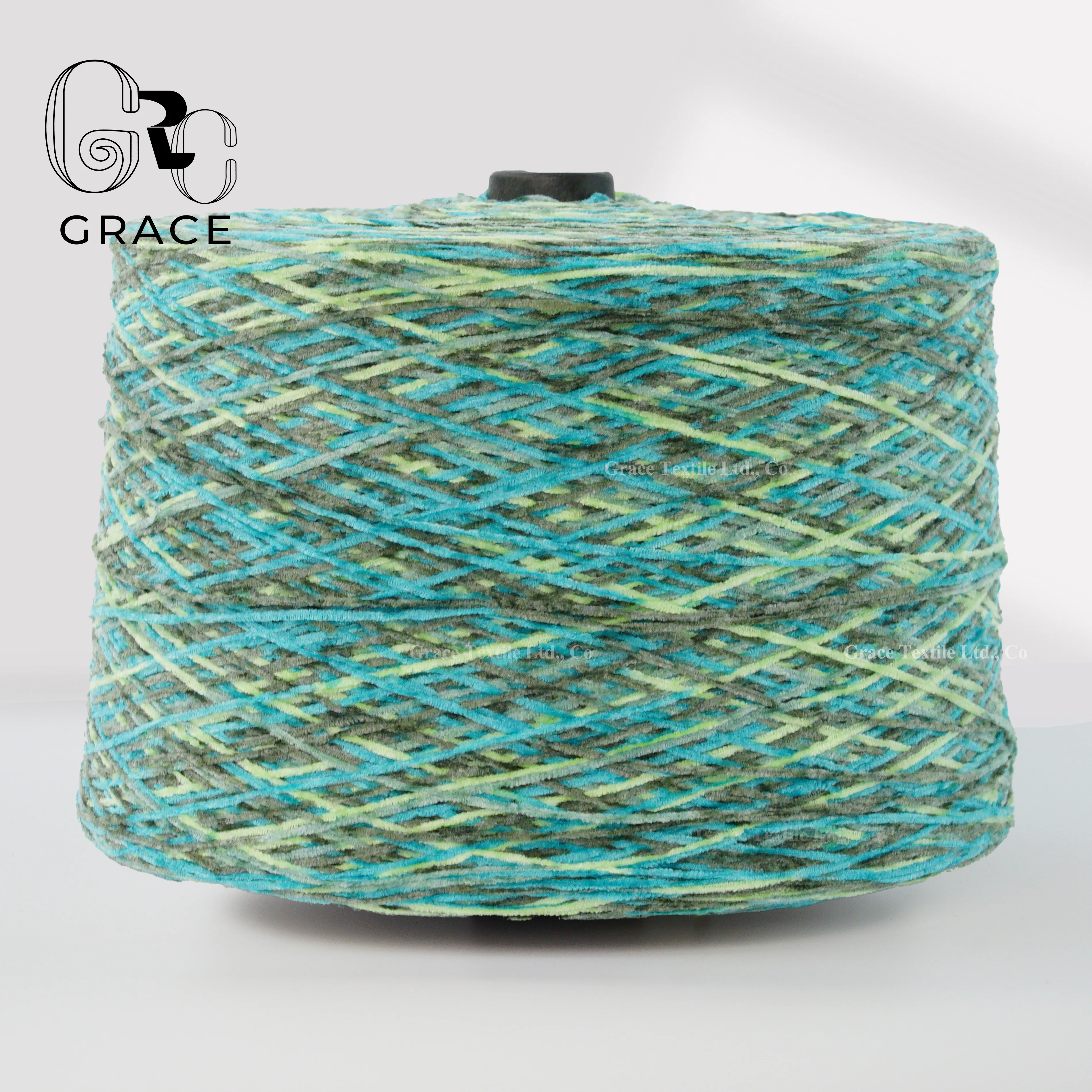 Sustainable 100% POLYESTER Fuzzy Velvet Spun Thread For Hand Embroidery 6 s Caterpillar Chenille Yarn