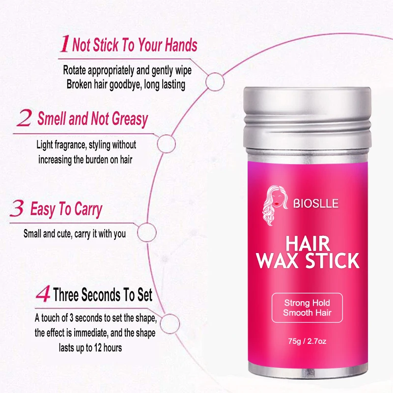 BIOSLLE Free sample edge wax stick private label wholesale strong hold custom wax stick for hair