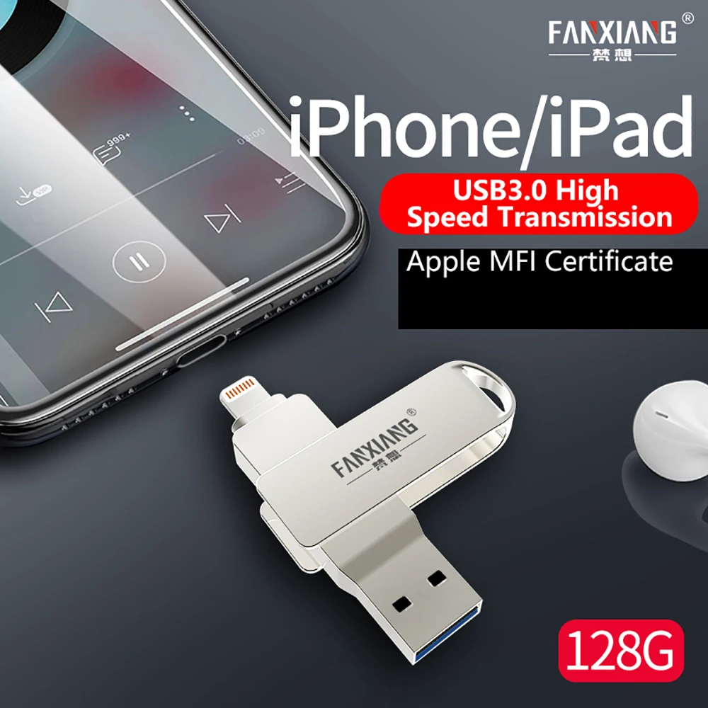 MFI Certified USB Pendrive Storage Memory Stick Flash Drive U Disk OTG USB Flash Drive