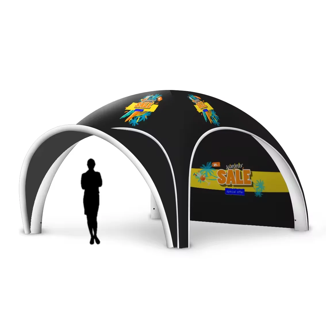 Outdoor Waterproof 10*10ft Canopy Tent Advertising Giant Spider Pop up Marquee Tent Air Inflatable Exhibition Event Tent Arch