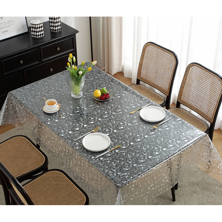 High quality transparent vinyl table cover clear embossed transparent sheet