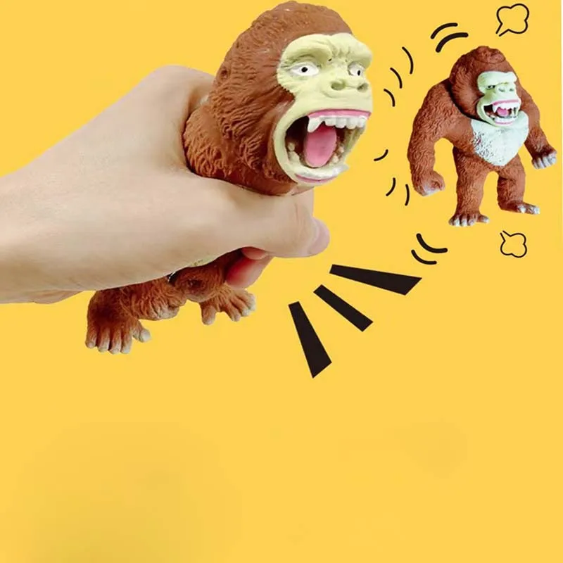 Monkey Squishy Squeeze Toy TPR+Sand Squishy Stretch Monkey Stress Toy