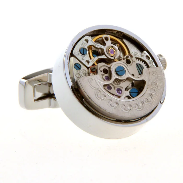 Fully Automatic French Luxury Carved Movement Mechanical Watch cufflinks For Men