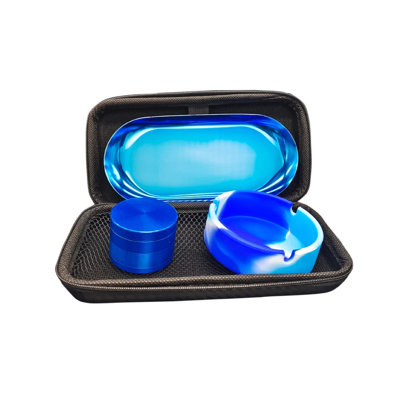Travel Kit Cigar Ashtray Herb Grinder Smoking Accessories Rolling Tray Set Tobacco Grinder Smoking Kit