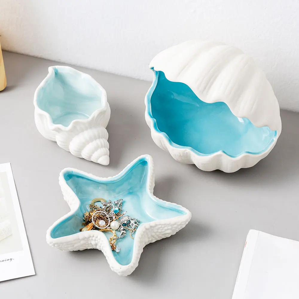 Newart modern home decoration living room bedroom creative shell ceramic ornaments