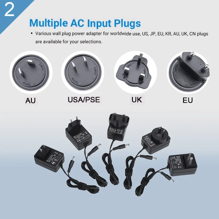 
10W 5V 2A plug-in ac dc adapter, 5 volt 2 amp wall mounted power adapter Input 100-240V Ac 50/60Hz 
