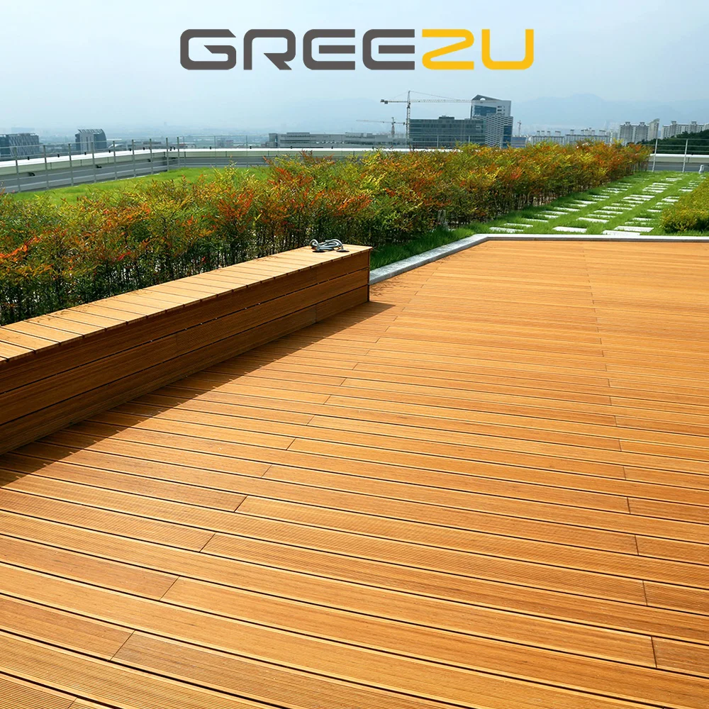Greezu TAP & GO Outdoor solid bamboo sports field flooring Patio waterproof bamboo wood flooring