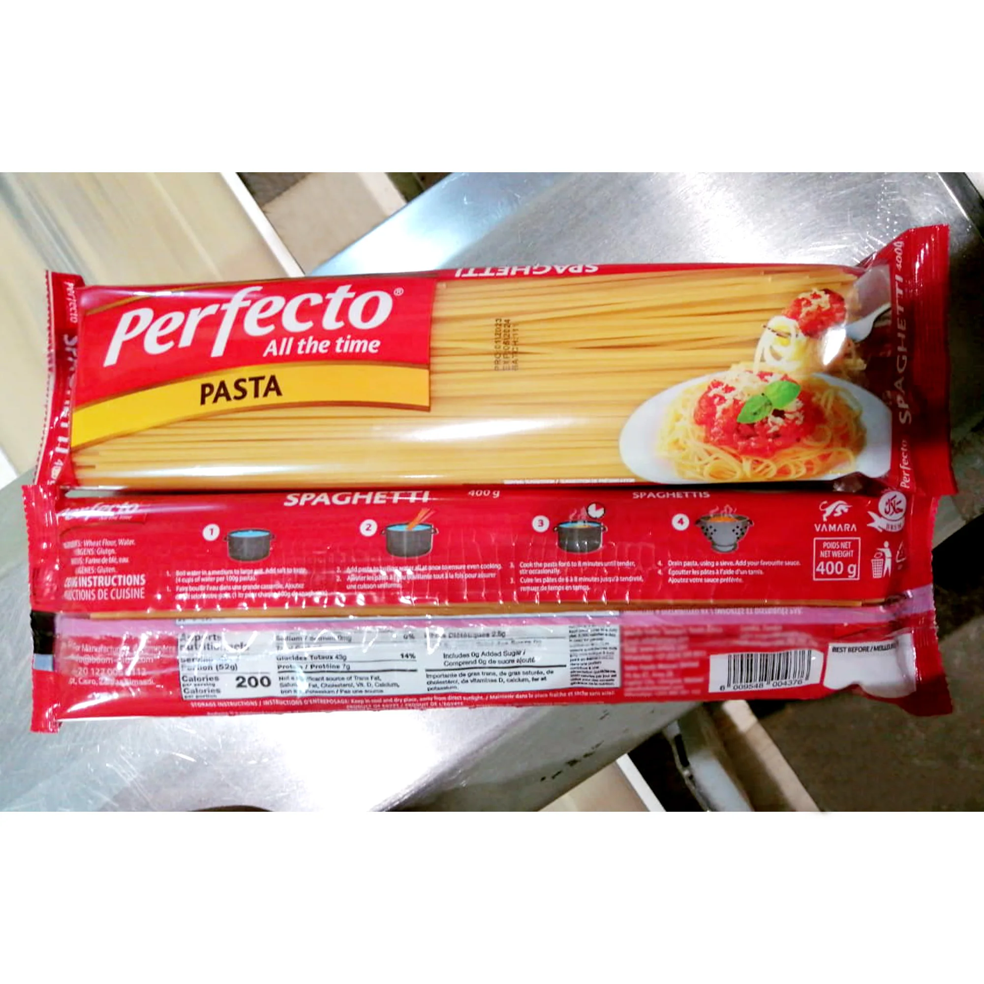 Great brand Perfecto 400 g spaghetti pasta premium quality manufactured best price long shelf life Egyptian brand