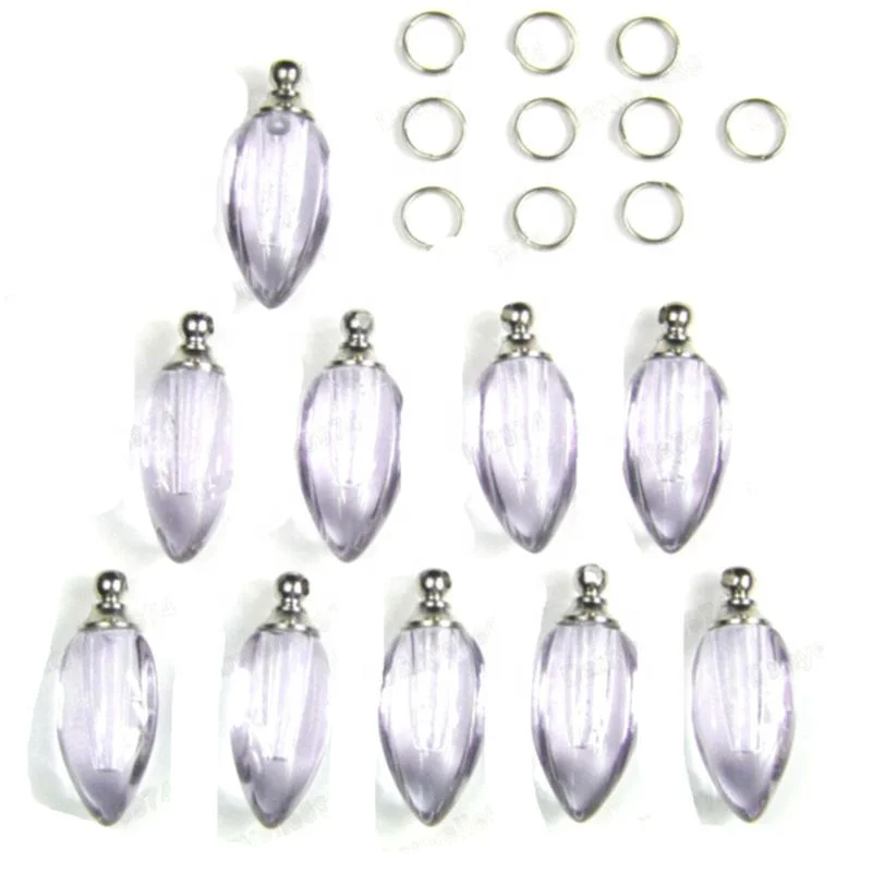 Wholesale SCREW TOP empty Glass VIALS drop/cross/diamond Bottle perfume Pendant
