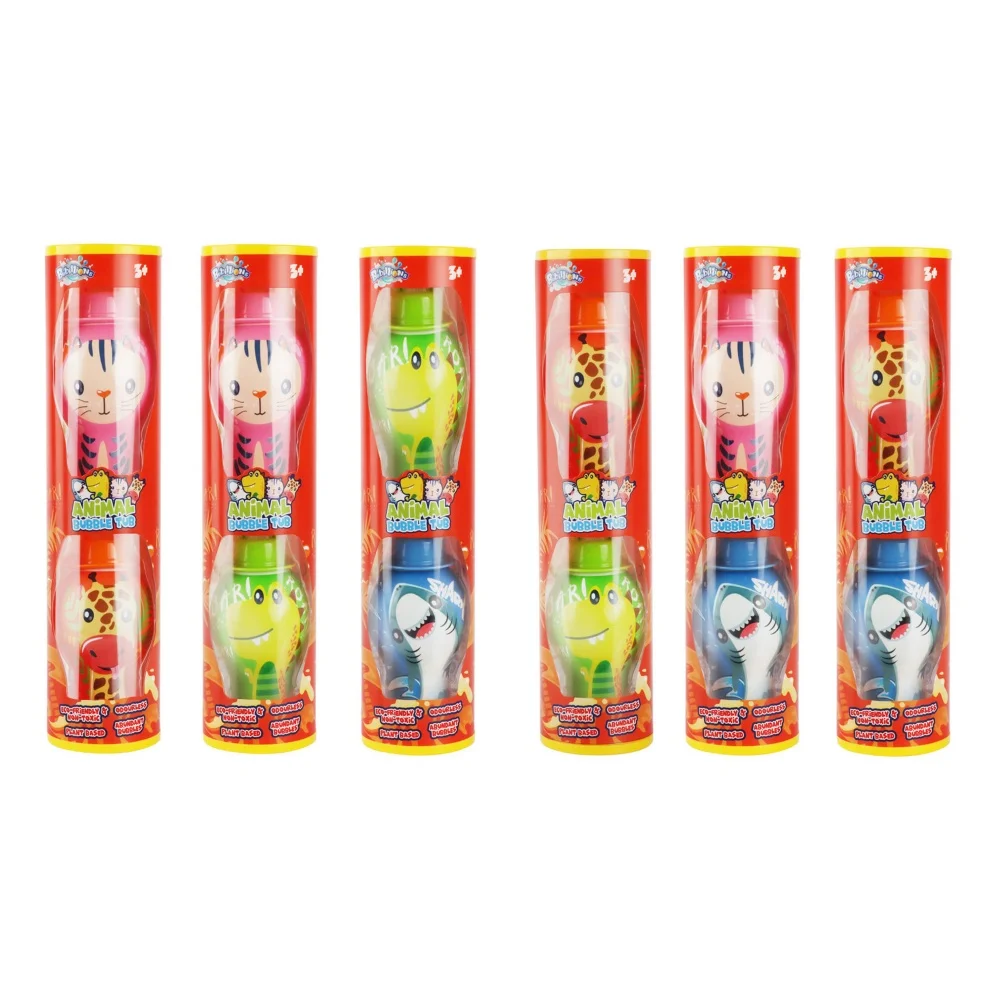 2024 Newest Wholesale 30ml Animal No Spill Bubble Solution 2PCS In Tube Learning Games For Children 24PCS/Box