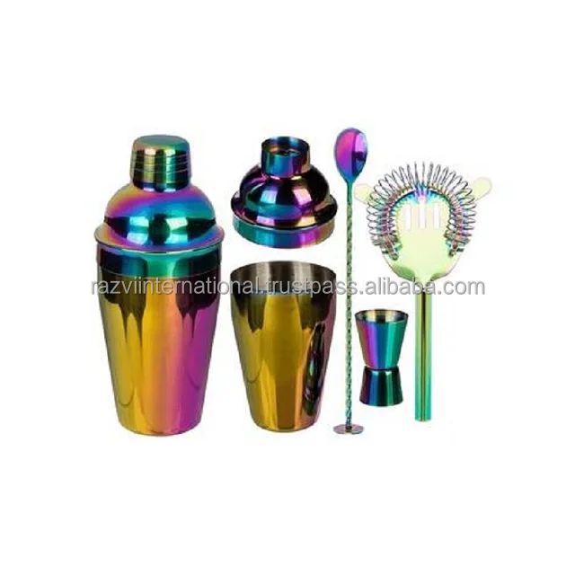 Luxury Black Glossy Stainless Steel Bar Tool Set Modern Design With PC Material