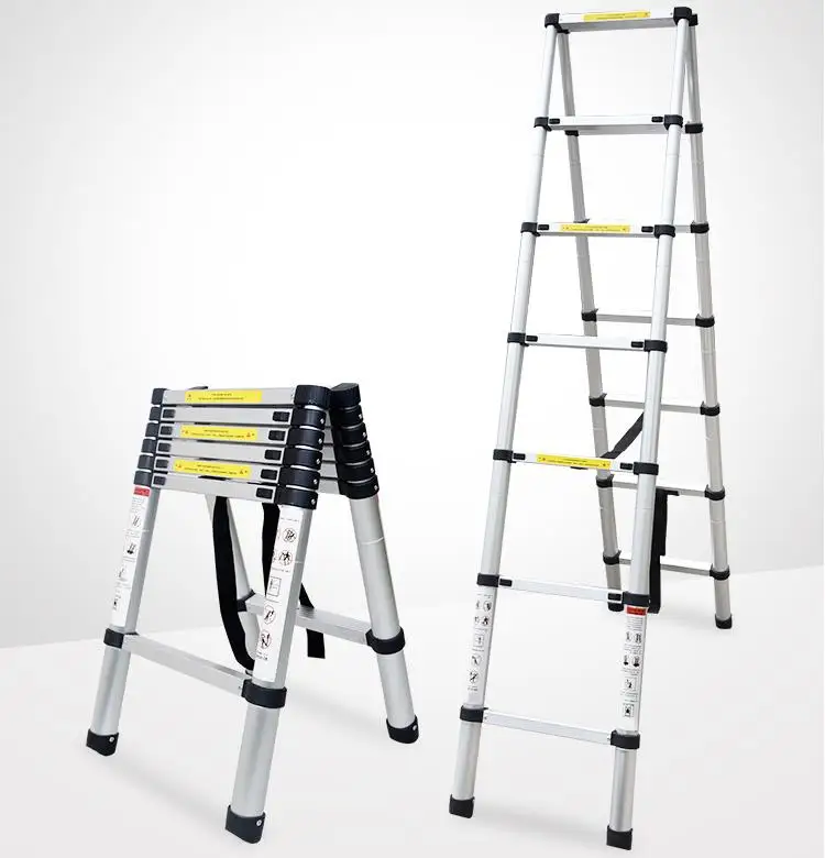 3.2m 10.5ft Household telescopic ladder lifting staircase folding straight aluminum alloy engineering ladder 11 steps