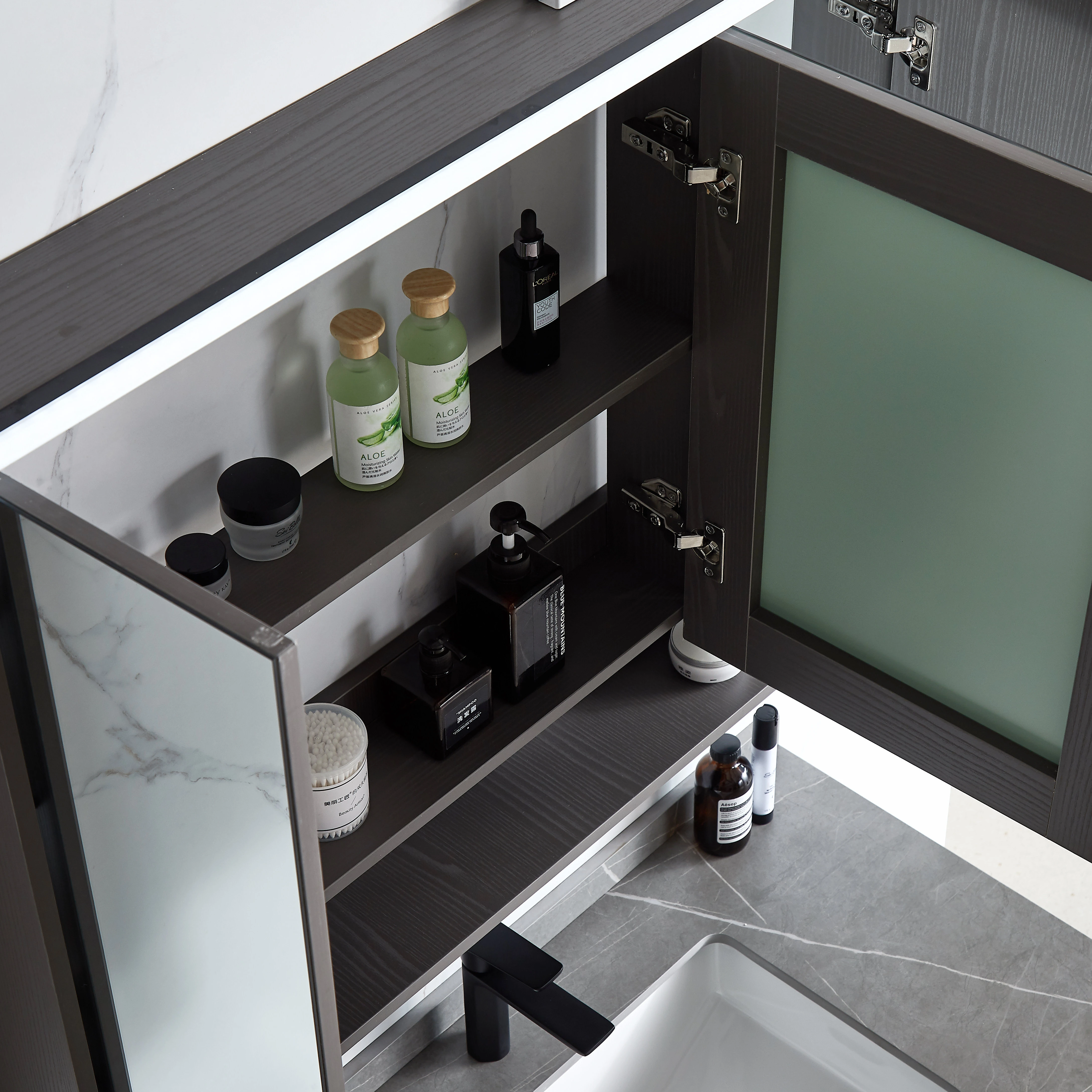 ANBI  Classic Solid Wood Bathroom Vanity,Washbasin Cabinet Set Factory Direct Selling Hotel Vanity Bath Equipment With Drawer