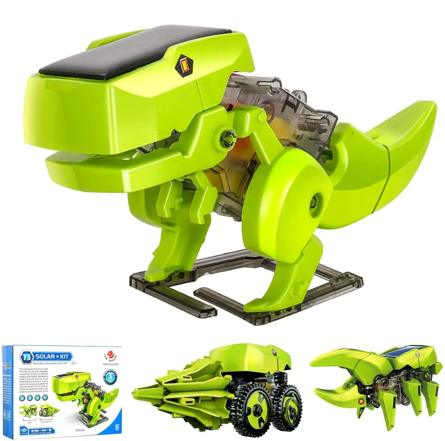 2021 Black Friday Stocking Toys Cars Solar Power Music Deformation Boys Gifts Dinosaur Transform RC Toy Cars Toy
