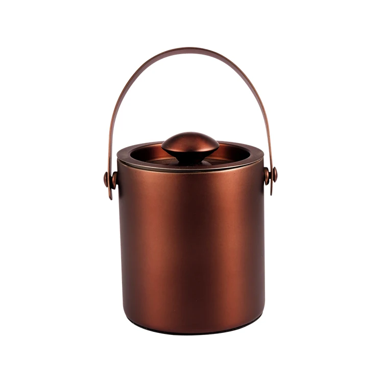 Factory Direct 2 L small double wall insulated metal ice barrel cooler stainless steel wine champagne beer ice buckets with lid
