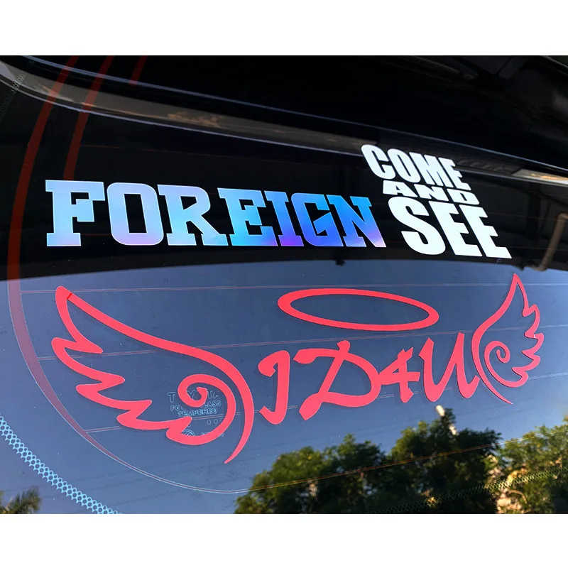 EITE PVC Car angle wings vinyl decal custom size waterproof sticker car auto decor accessories automotive emblem window sticker