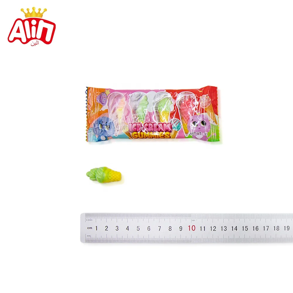 candy wholesale snacks candy Individually packed 4 PCS Ice cream sour and sweet gummy candy