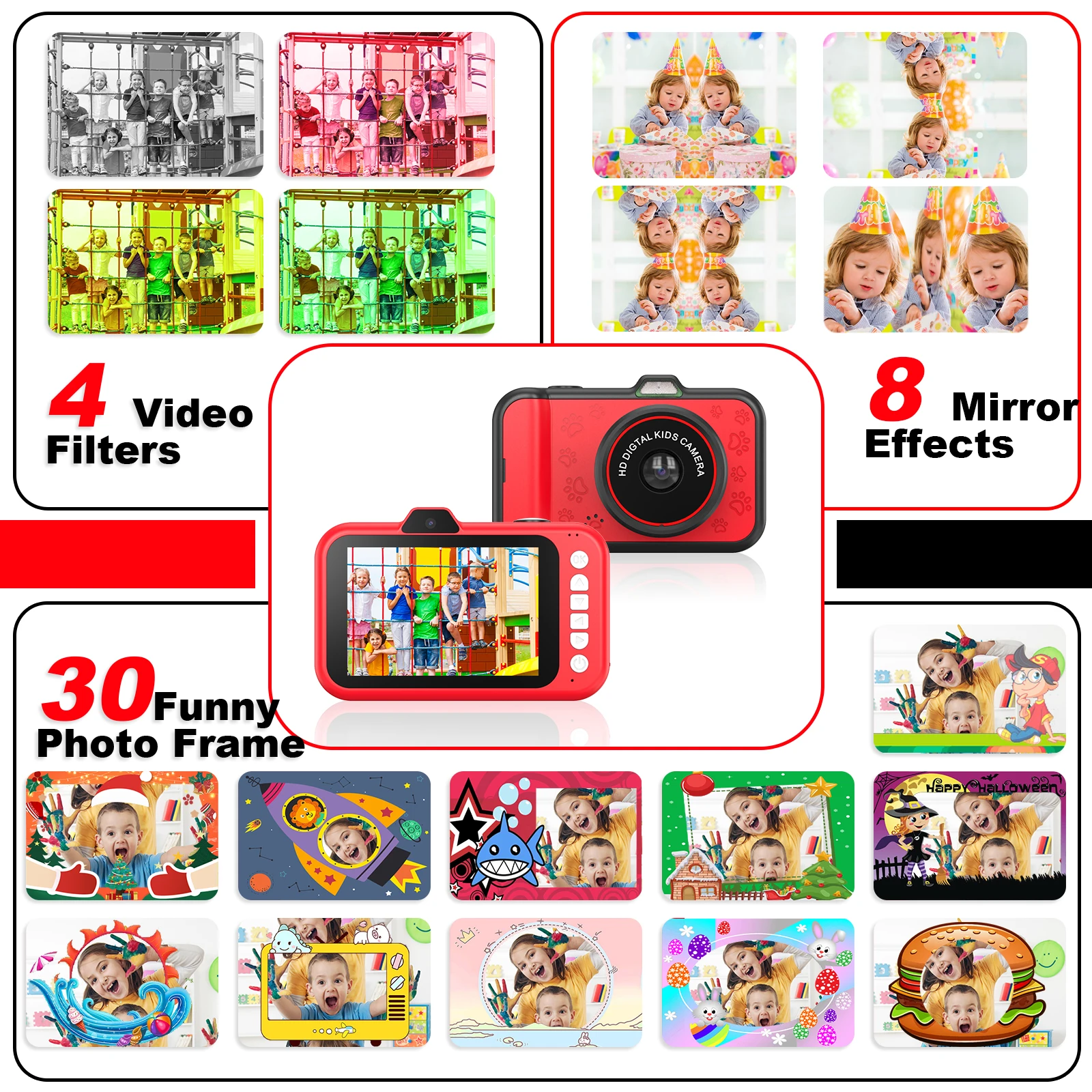 10X Zoom 1080P 48MP Mini Digital Video Camera Toy for Kids 3.5 Inch Big Screen Fun Gift for Boys & Girls Aged 5 to 7 Years