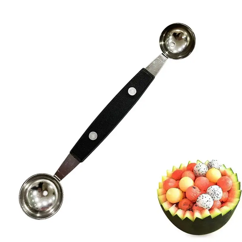 Kitchen Gadgets Home Tools 2 In 1 Stainless Steel Fruit Scoop Ice Cream Scoop Ball Digger Fruit Scoop