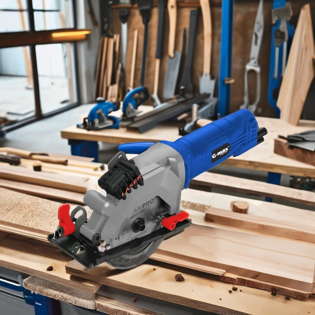 HERZO 480W Electric Mini Circular Saw GT15606 Portable Industrial & DIY Grade with GS Certificate for Wood Cutting