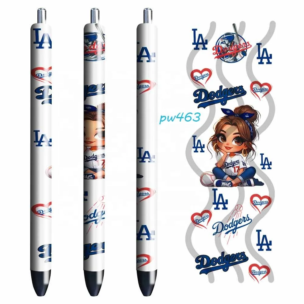 Fast Delivery Custom UV DTF Pen Wraps Waterproof Adhesive Stickers for Football and Baseball PVC Material Decoration Decal