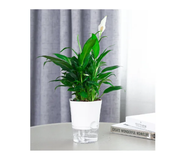 Nordic square fibres planter plastic plant pot self watering flower pots