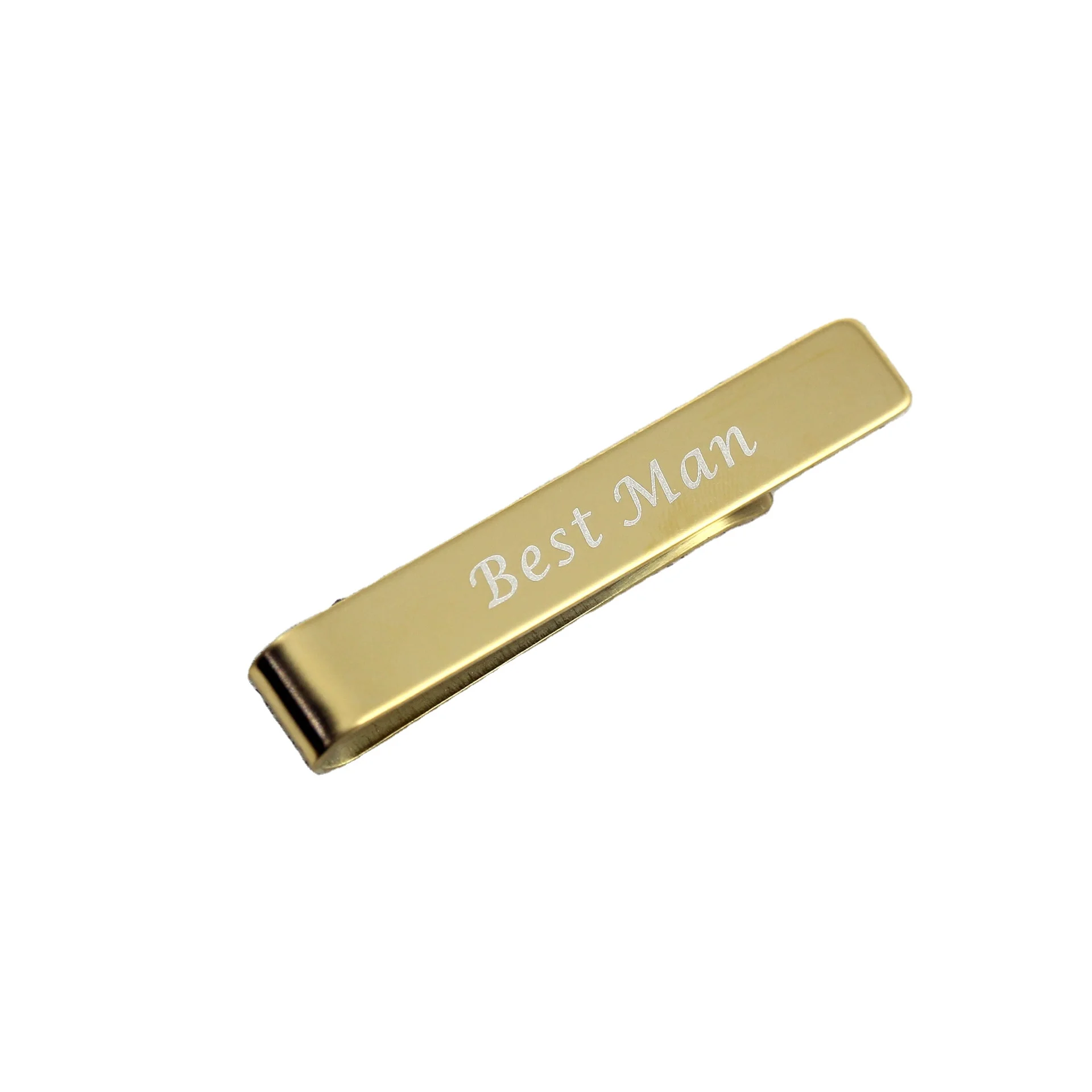 Custom made high polished stainless steel tie clip shirt engraved logo tie clips custom logo cufflink