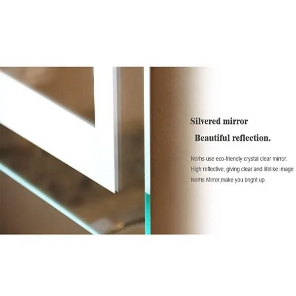 Frameless Makeup Large Led Rectangle Mirror Bathroom Touch Screen Smart Lighting Vanity Wall Mirrors