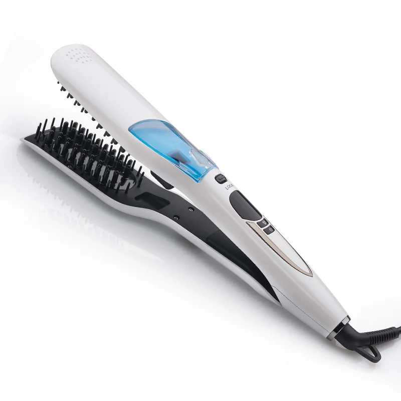 Fast electric hair straightener brush portable straight hair clip comb