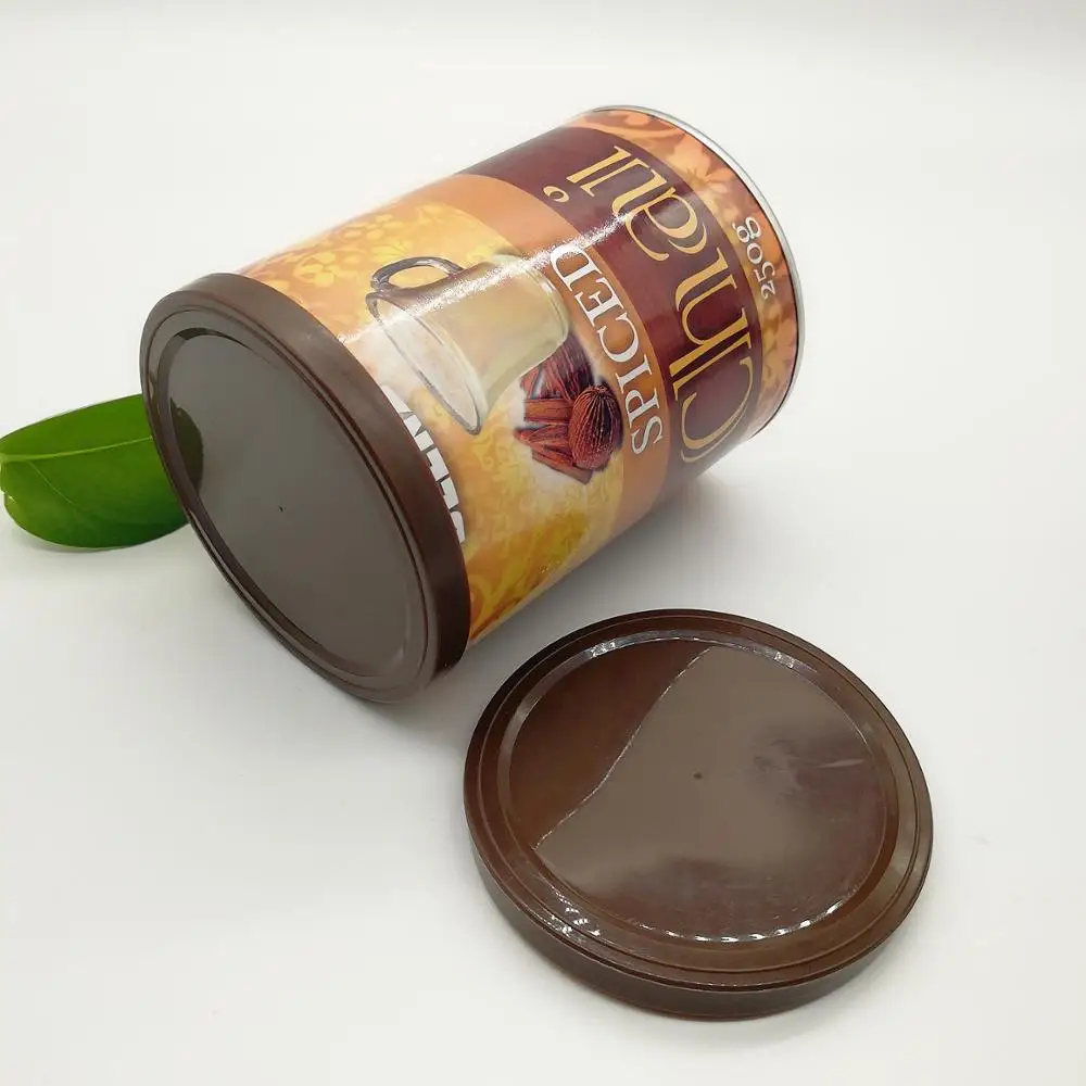 Round disposable plastic can easy open food container with PE lid cover