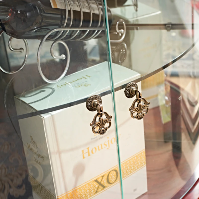 The Best End-Top Antique Corner Display Bar Cabinet Wine Cabinet With Glass Door