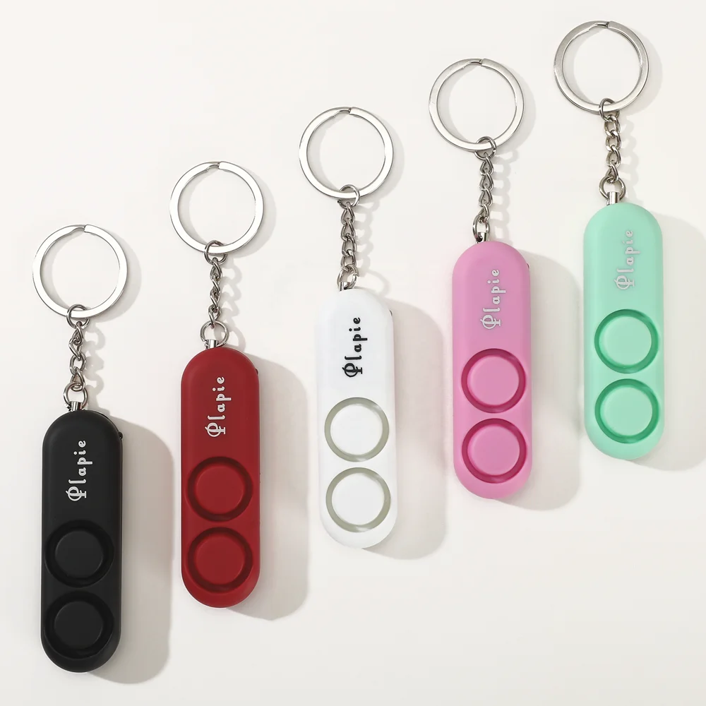 Plapie Personal Alarm 120dB-140dB Double Speaker Anti Robbery Anti Wolf Carry Alarm Women Safety Self-Defense Defense Keychain