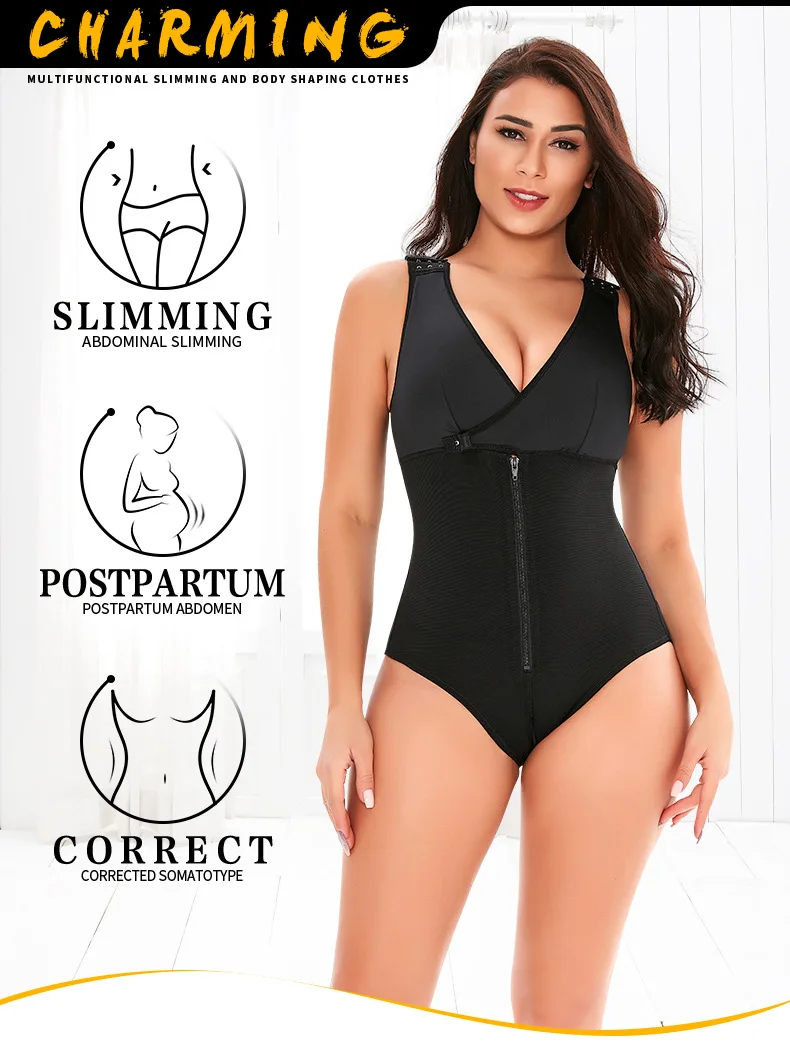 Newest Slimming Tummy Control Zipper Briefs Butt Lifter Enhance Compression Girdle Shapewear