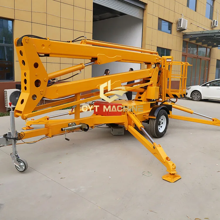 Fast Delivery Small Trailer Mounted Articulated Boom Lift Man Lift