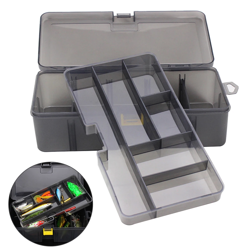 Fanxing-C Waterproof Plastic Double Layers for Fishing Tackle Box Lures Bait Storage Case