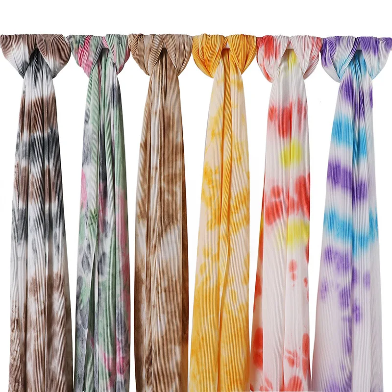Tie Dye Color Arab Dubai Muslim Chiffon Scarf Hijabs Women Malaysia Head Warp Multicolor Scarf Hijab