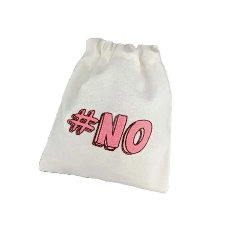 
Custom cotton gift bag friendly white jewelry pouch supplier 