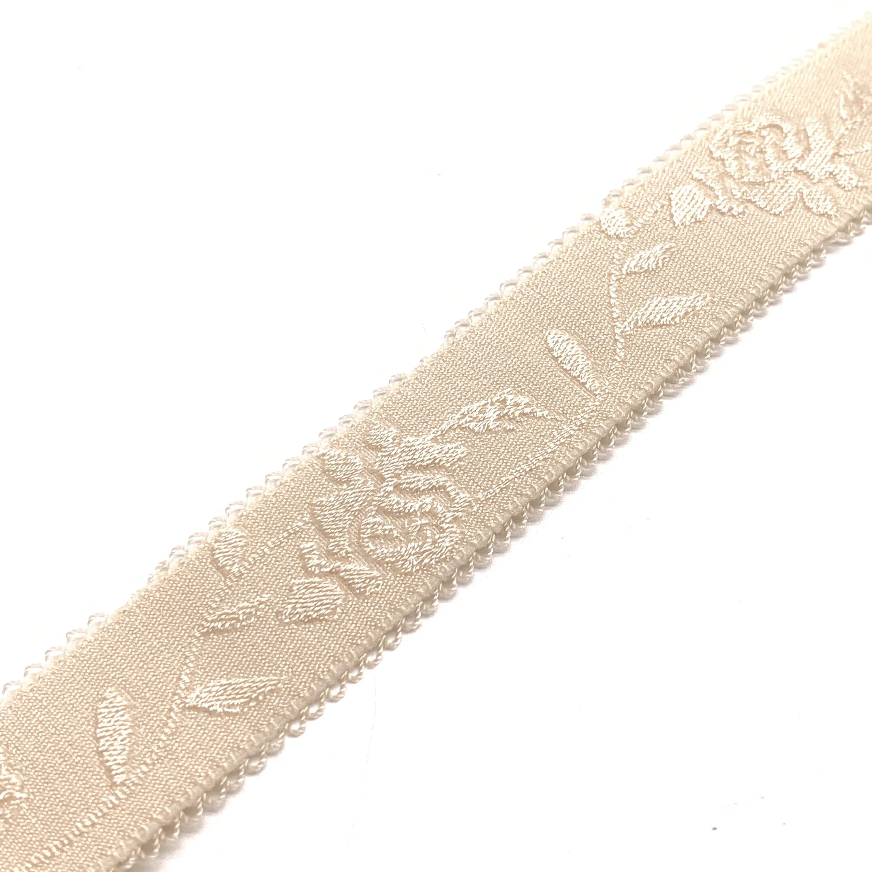 20mm Anti slip Shoulder Strap with Teeth Edge Elastic Band Customized 3D Flowers