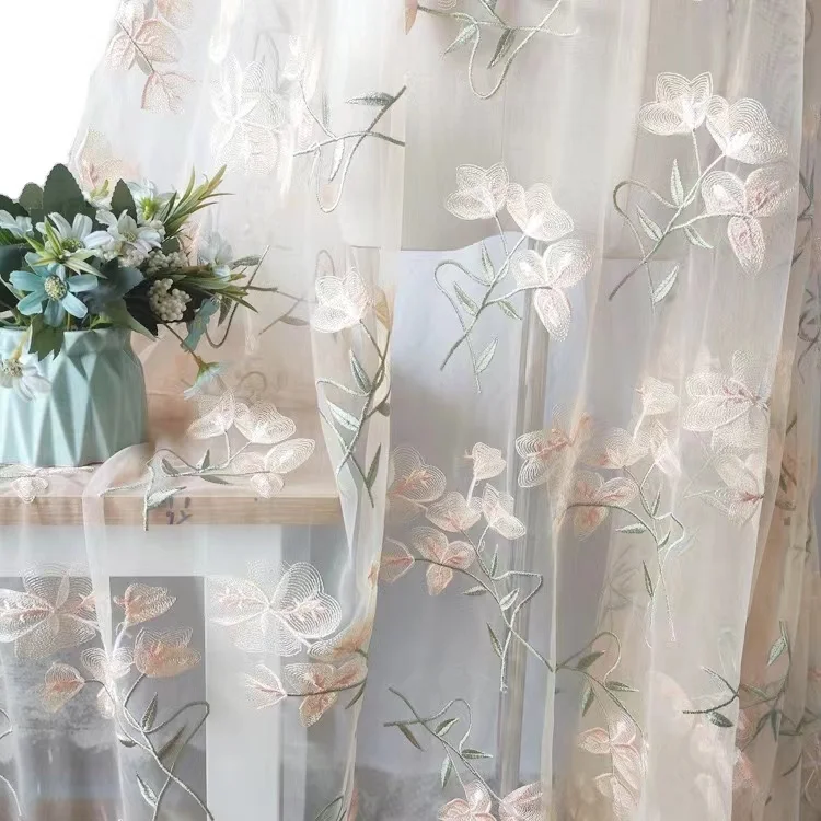 2024 wholesales lightweight 3D flower pink embroidery lace fabric net tulle for bridal dress flower bridal wedding lace