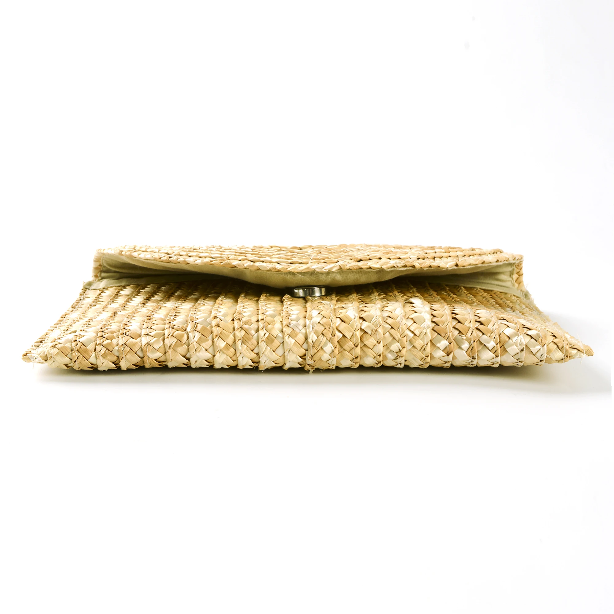 Yellow straw beach bag wheat straw clutch handmade straw pouch