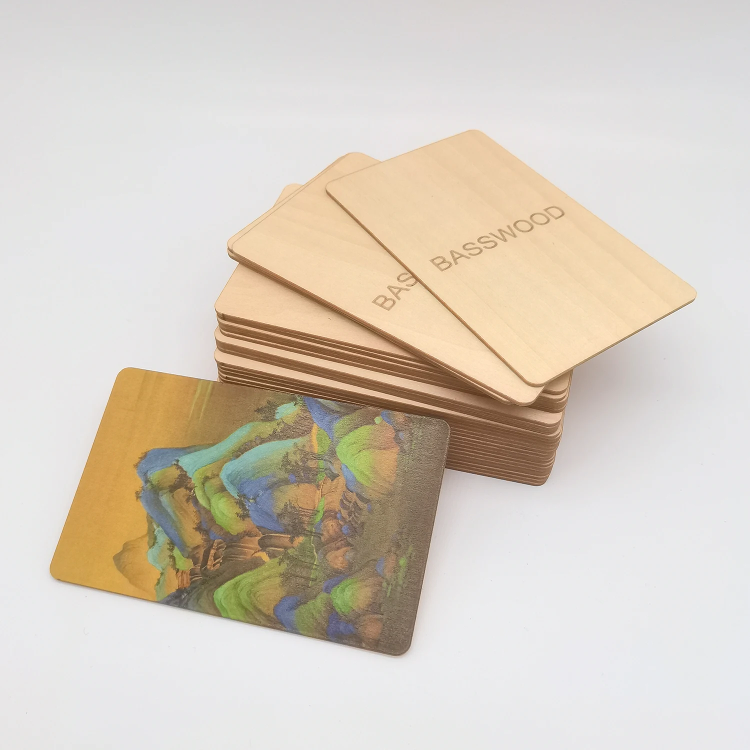 Custom Printing wood NFC card wooden NFC business card with NFC 213 215 216 chip