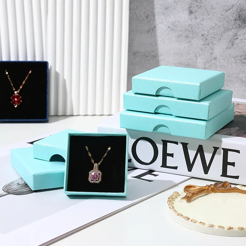 Custom logo small jewelry paper packaging gift box girls ring earrings bracelet necklace jewelry box with foam