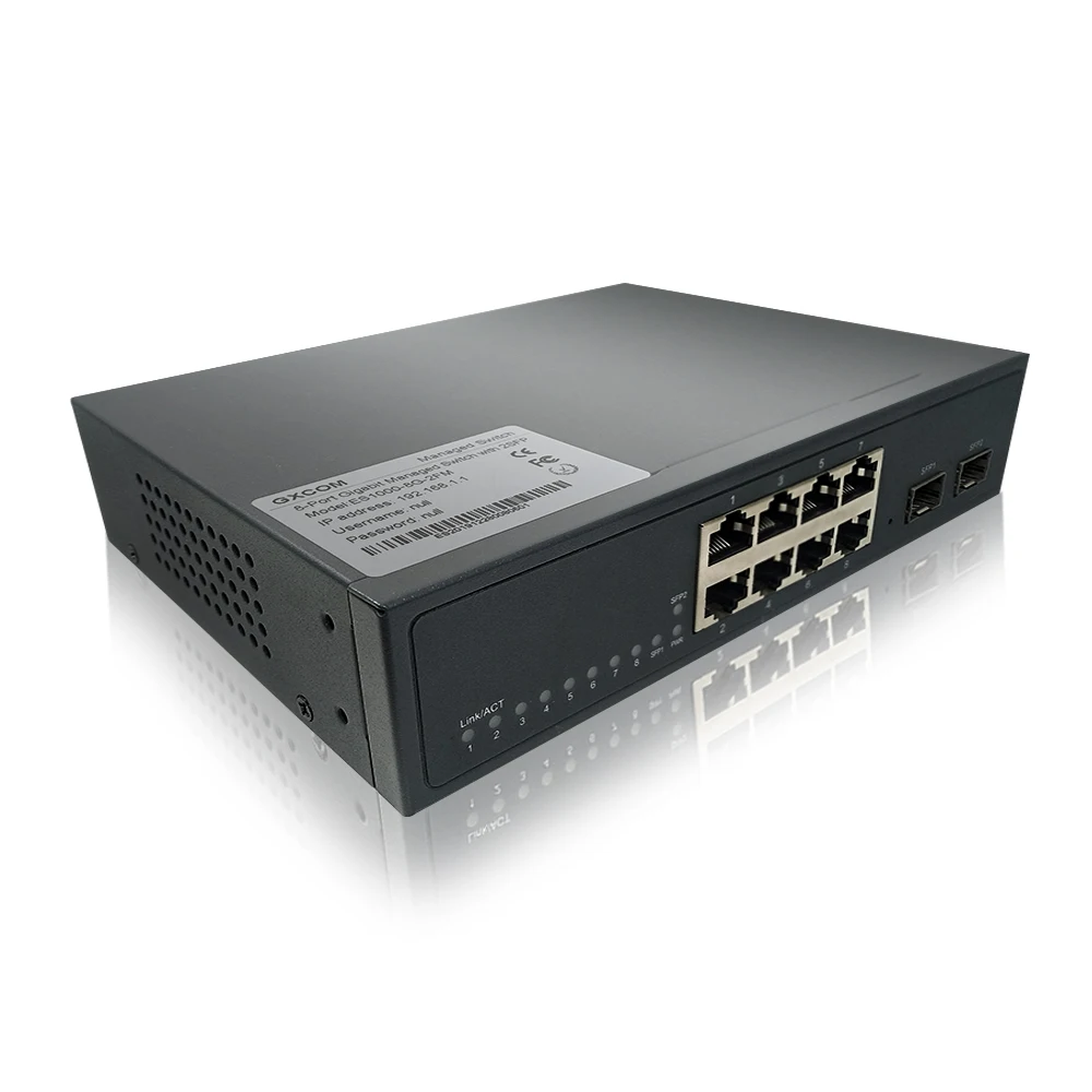  Gigabit optic fiber network hub switch 8*10/100/1000Mbps LAN port with 2*1G SFP uplink unmanaged