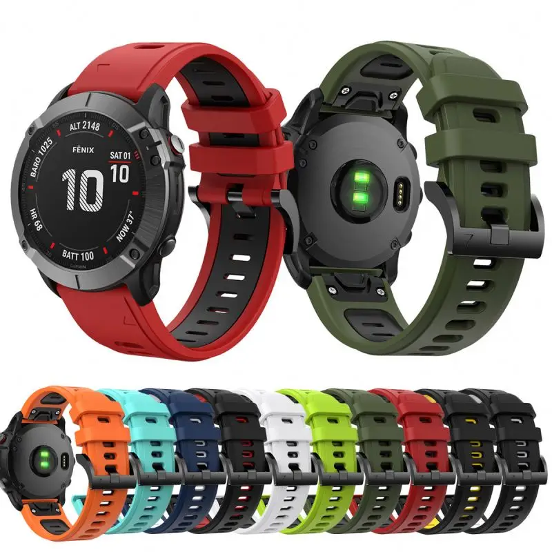 Двойной силиконовый ремешок 22 мм 26 для Garmin Fenix 7/6/5 7 XPro браслет X 6s предшественник 935 945 часов